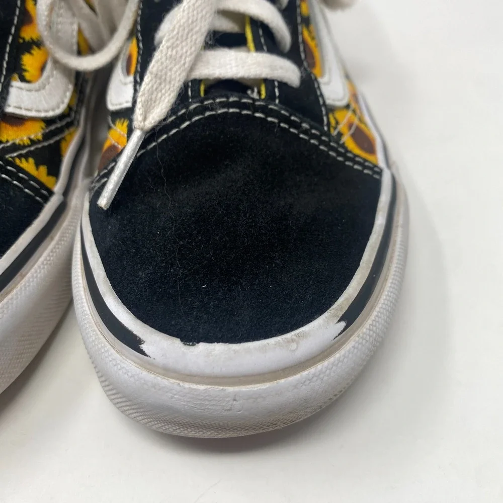 Vans Off the Wall Sunflowers Lace up Low‎ Top Shoes US Junior Girls Size 4